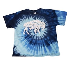 Tie Dye South Dakota Bison Buffalo Mt Rushmore Custom Spiral Design Colortone Sm